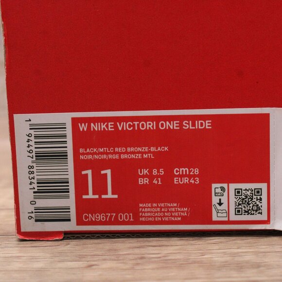 Nike Victori One Womens Slides Sandals Size 11 Black/Bronze CN9677-001 Slide NEW - Picture 10 of 10